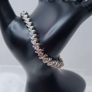 Diamond (Genuine) Sterling Silver Tennis Bracelet